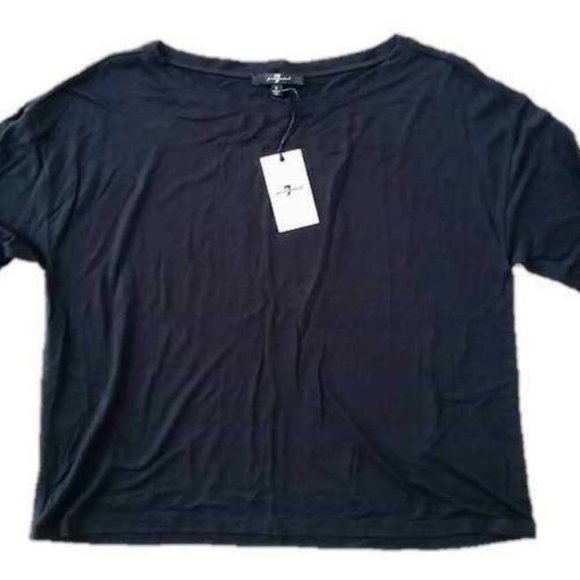 7 FOR ALL MANKIND Long Sleeve  BOATNECK Modal TOP - Picture 2 of 2